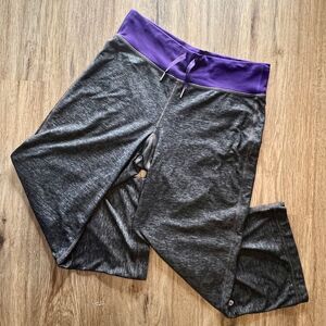 Y2K Lululemon Athletica Wide Leg Capri Cropped Yoga Pants Womens Size 8 Gray